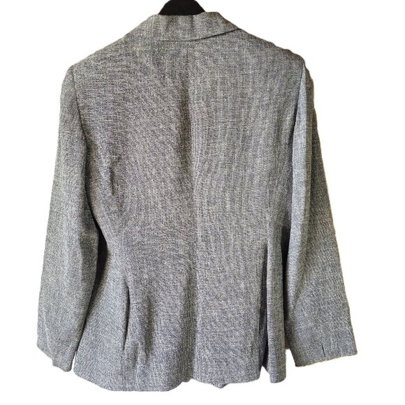 Jones New York Black and White Houndstooth Fully Lined Blazer Size 12 - Picture 2 of 9